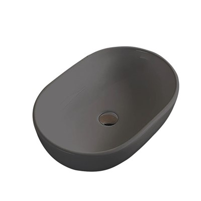 כיור מונח אובלי לאמבטיה מילאנו 480X350X140 אפור מט + מכסה MATINA